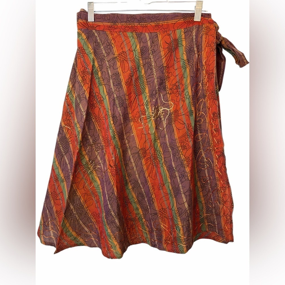 Sheesh Collections Multicolor Bohemian Embroidered Wrap Skirt NWT - Picture 1 of 7